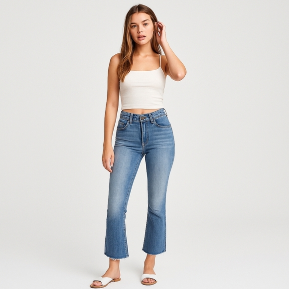 Wildfox Kick Flare Cropped Bootcut Jeans – Size 24 - Picture 1 of 3